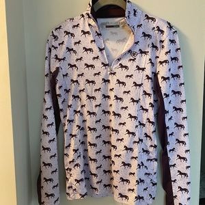 Long sleeved light and dark purple top